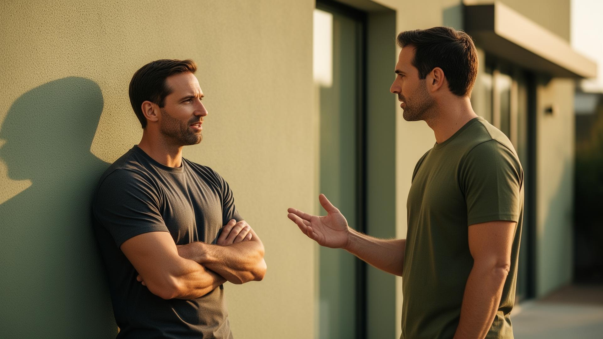 Two men in conversation